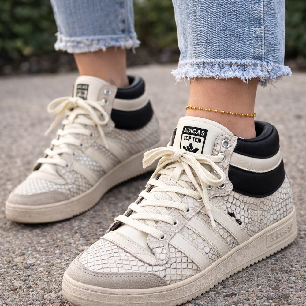 Adidas Top Ten Hi Snakeskin Women’s Size 8 Rare Retro High Top Sneakers